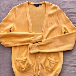 Ralph Lauren Women's Yellow Cardigan Sweater size Large